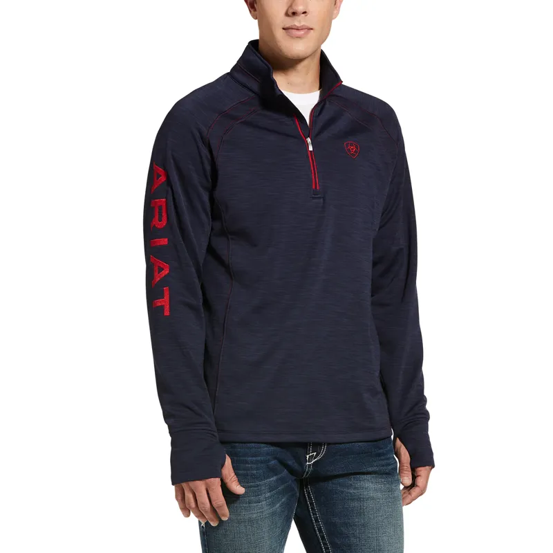 Ariat Tek Team 1/2 Zip Mens Top - Navy Heather