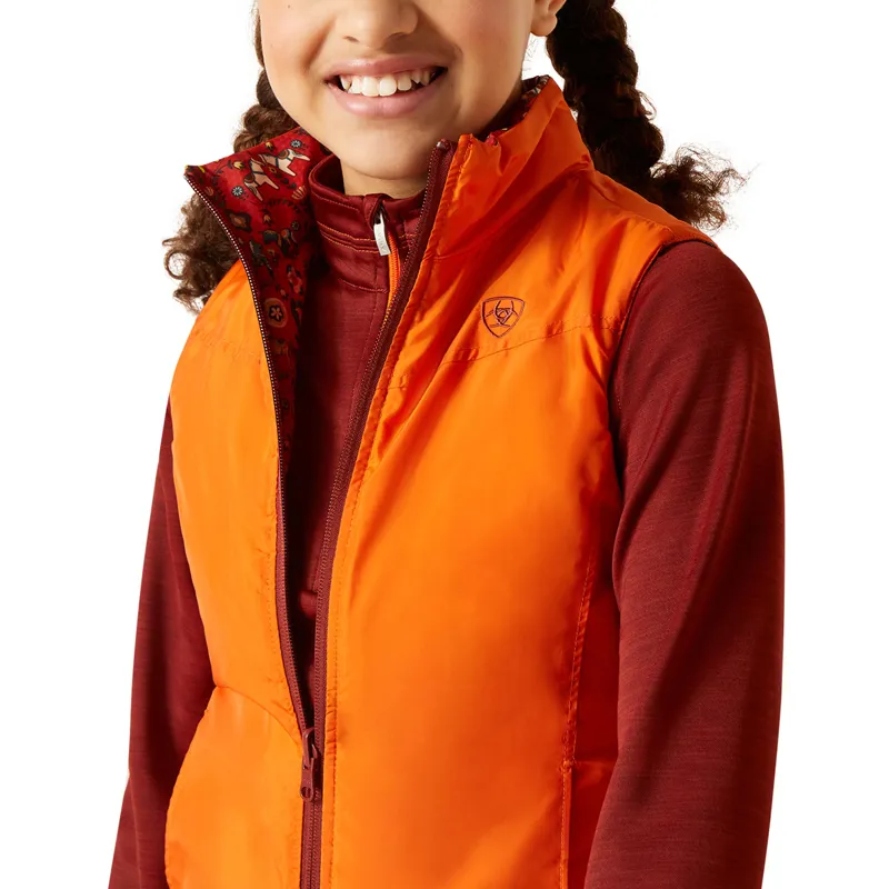 Ariat Bella Junior Girls Reversible Gilet - Dala Horse/Arctic-2