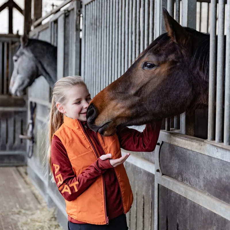 Ariat Bella Junior Girls Reversible Gilet - Dala Horse/Arctic-5