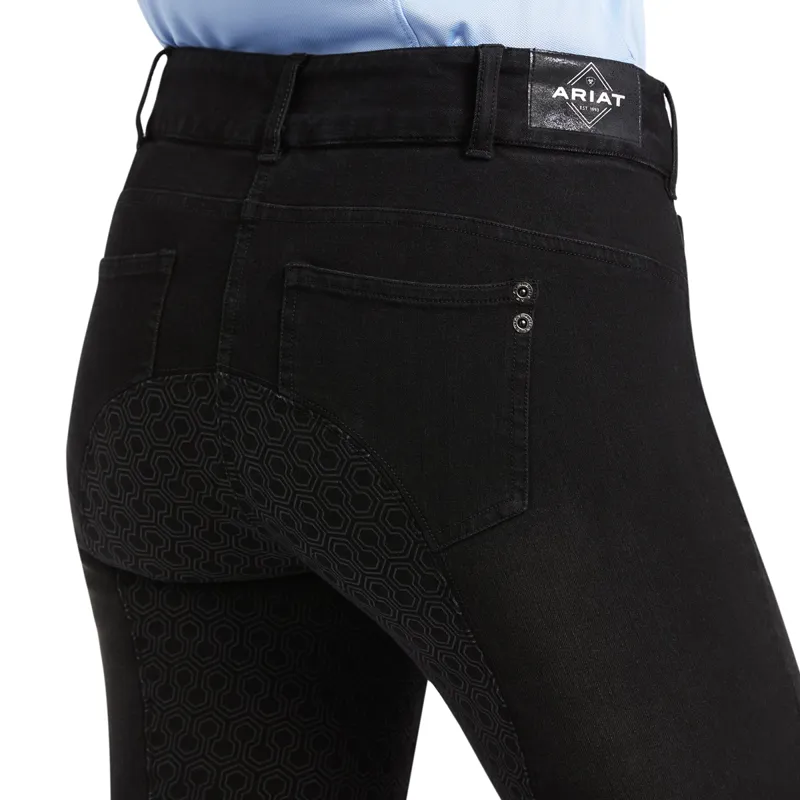 Ariat Halo B Denim Full Grip Ladies Breeches - Black Rinse-1