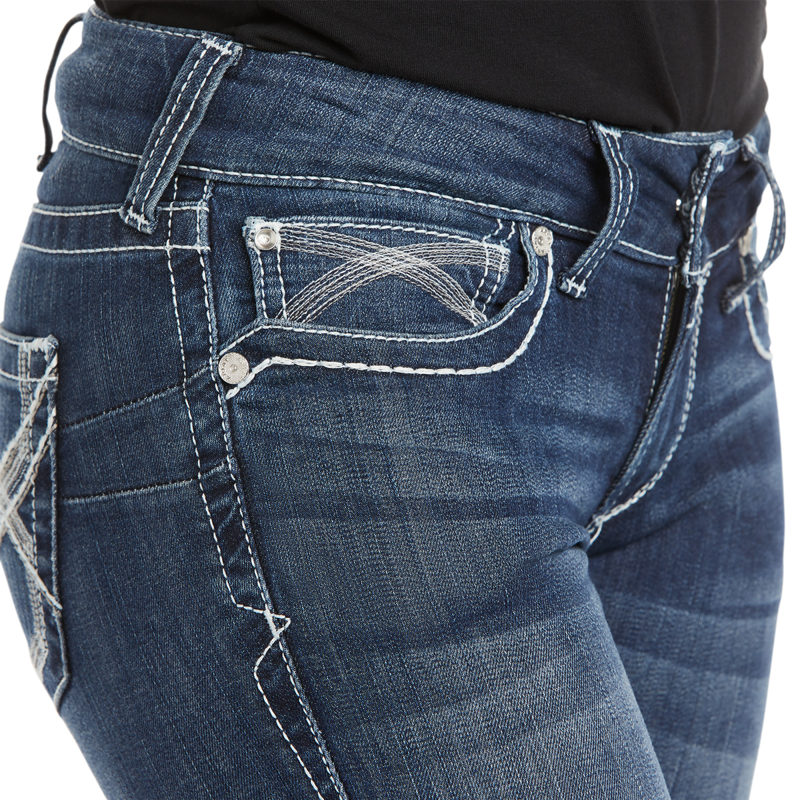 Ariat R.E.A.L. Mid Rise Ivy Womens Straight Leg Jeans - Dresden-2