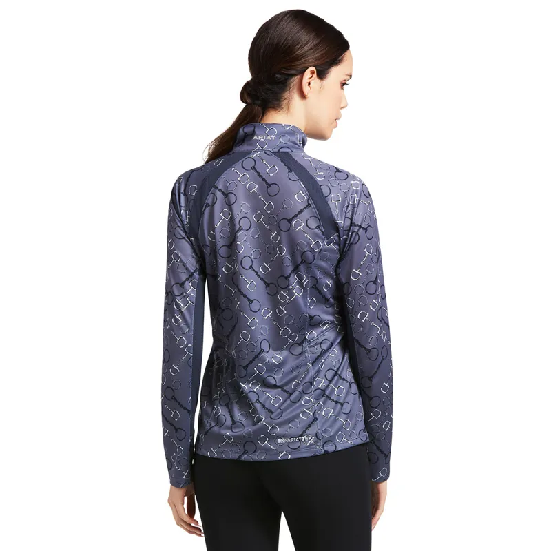 Ariat Sunstopper 2.0 Ladies Base Layer Top - Charcoal Bit Print-1