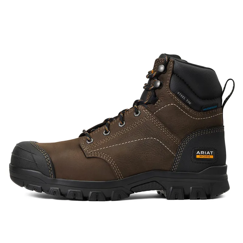Ariat Treadfast Steel Toecap Waterproof Ladies Boots - Dark Brown-4