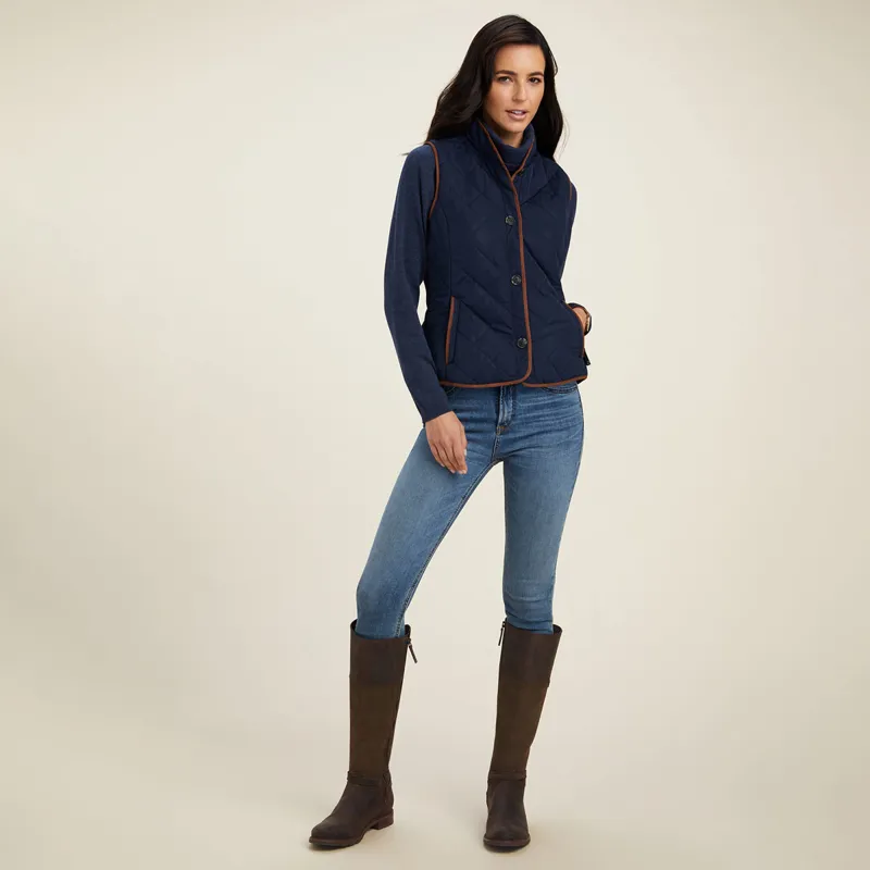 Ariat Country Woodside 2.0 Ladies Quilted Gilet - Navy-1