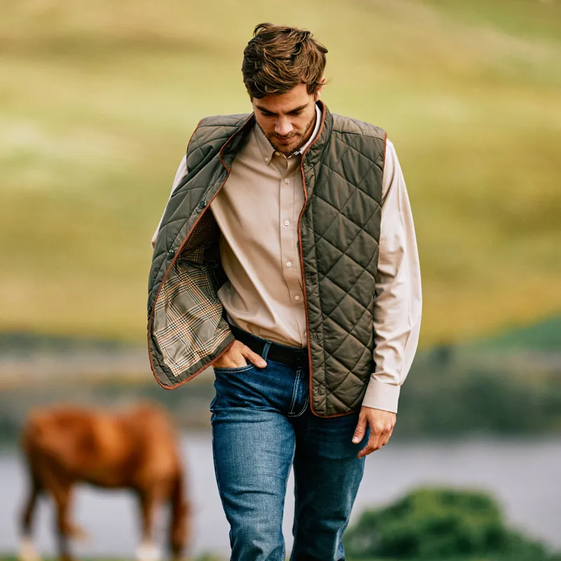 Ariat Country Woodside Mens Quilted Gilet - Earth-6