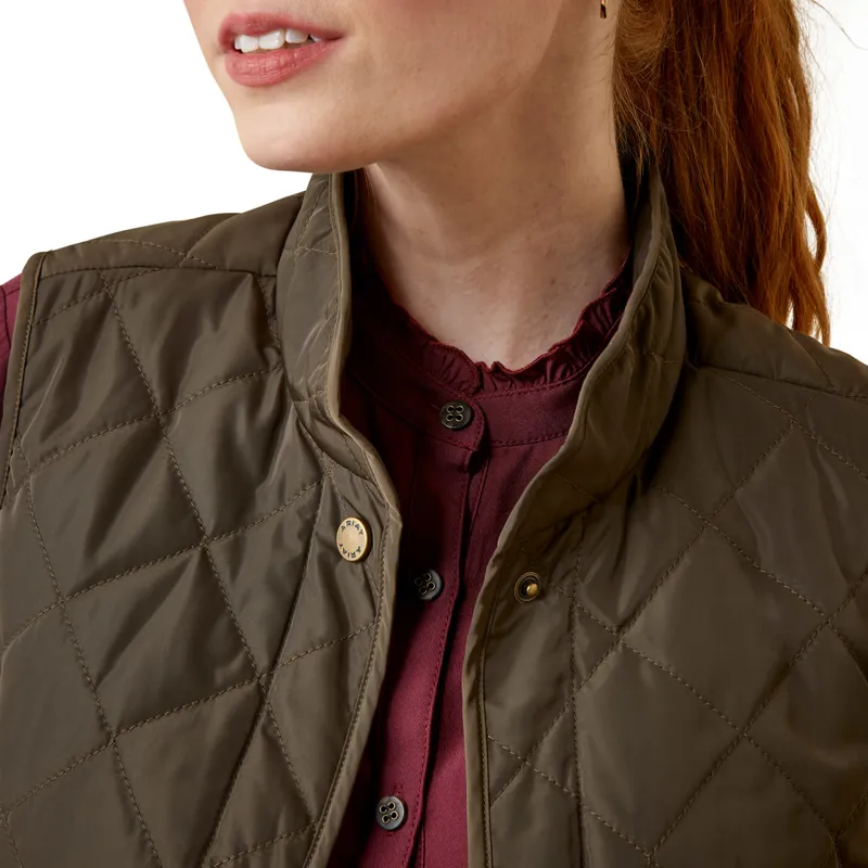 Ariat Country Woodside Ladies Quilted Gilet - Earth-4