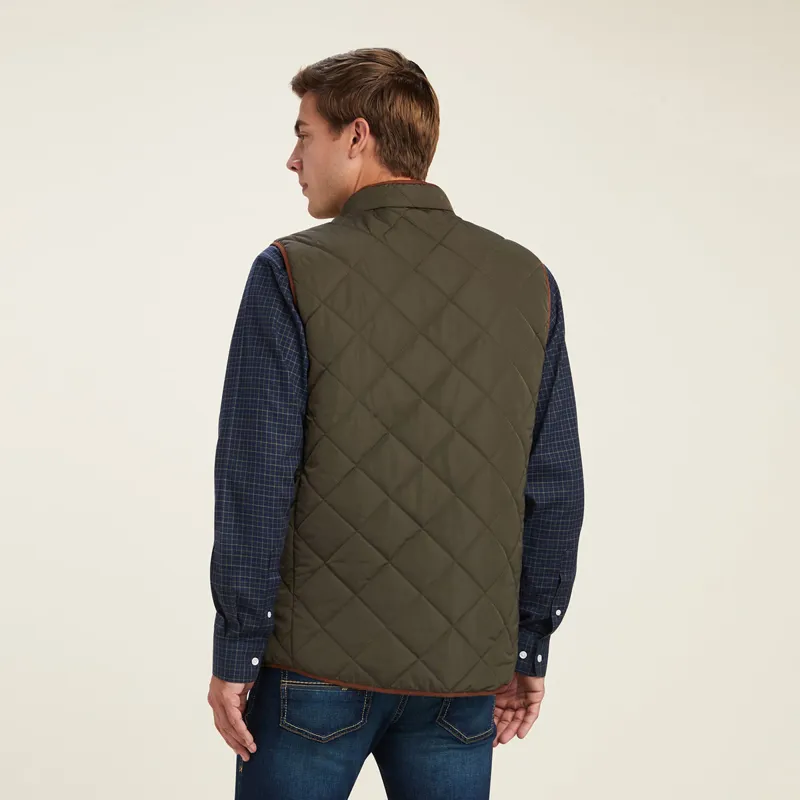 Ariat Country Woodside Mens Quilted Gilet - Earth-1