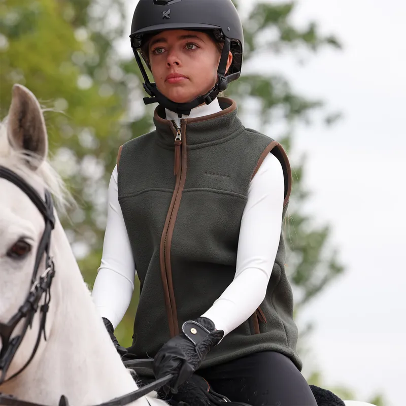 Aubrion Core Young Rider Fleece Gilet - Green-2