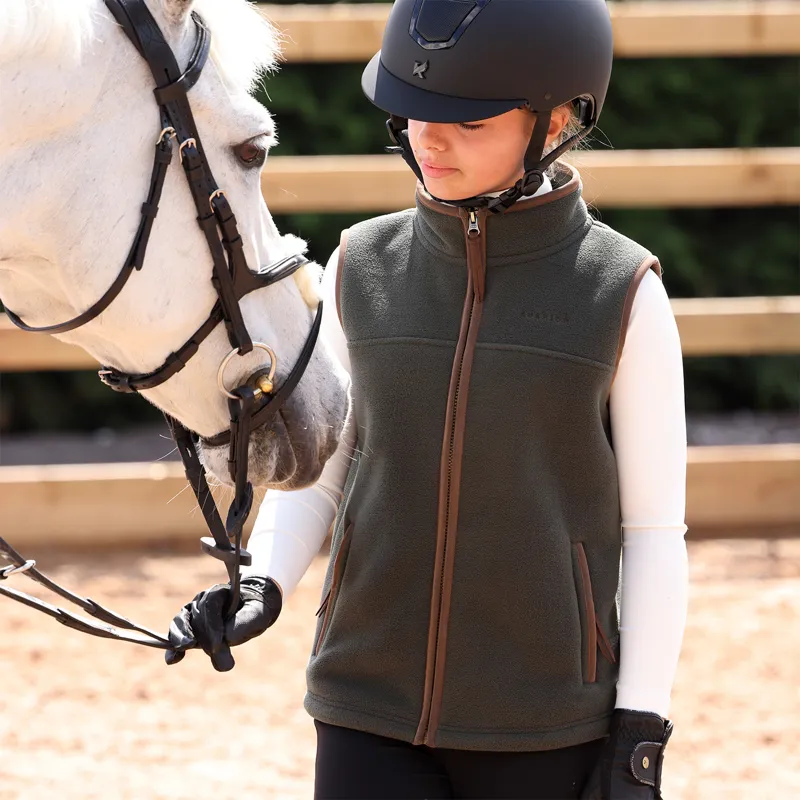 Aubrion Core Young Rider Fleece Gilet - Green