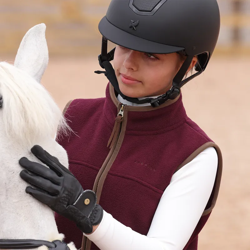 Aubrion Core Young Rider Fleece Gilet - Maroon-3