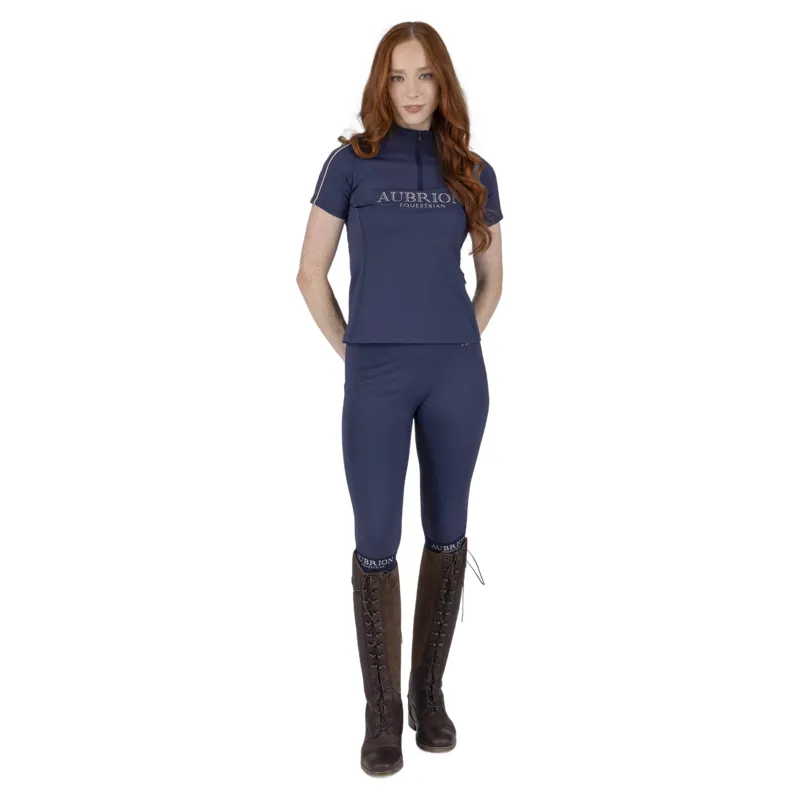 Aubrion Equestrian Womens Short Sleeve Base Layer - Midnight-3