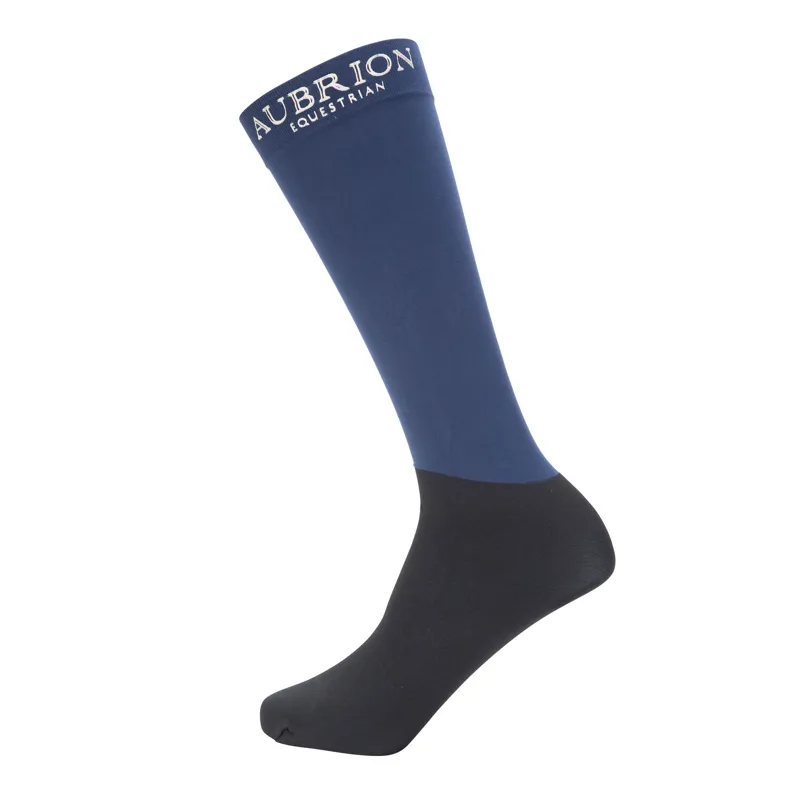 Aubrion Equestrian Womens Tall Riding Socks - Midnight-1