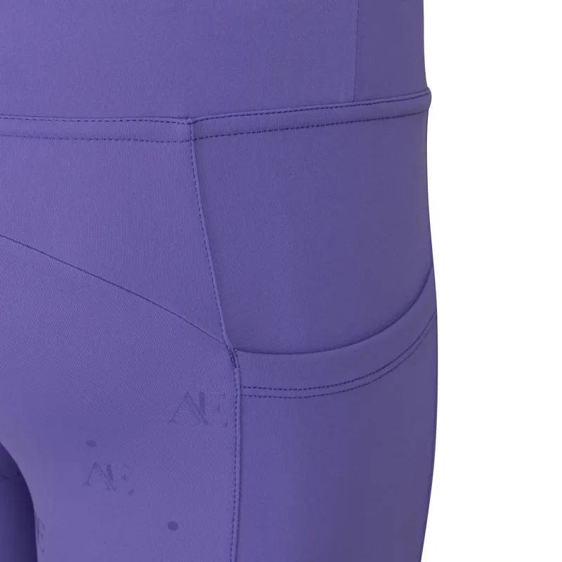Aubrion Equestrian Young Rider Full Grip Riding Tights - Heather-5
