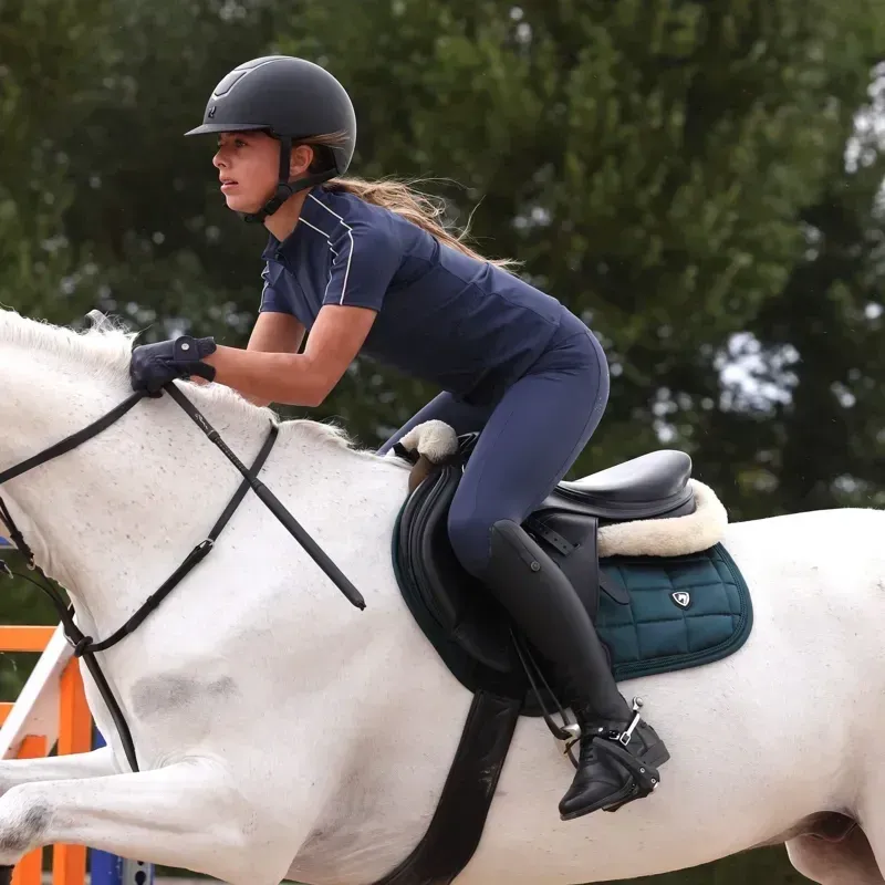 Aubrion Equestrian Young Rider Full Grip Riding Tights - Midnight-1