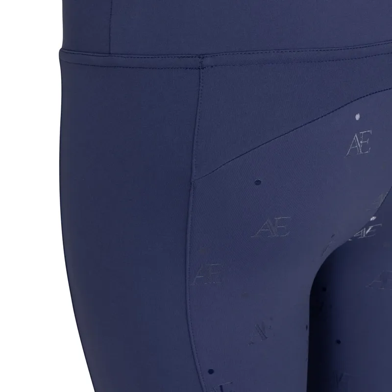 Aubrion Equestrian Young Rider Full Grip Riding Tights - Midnight-8
