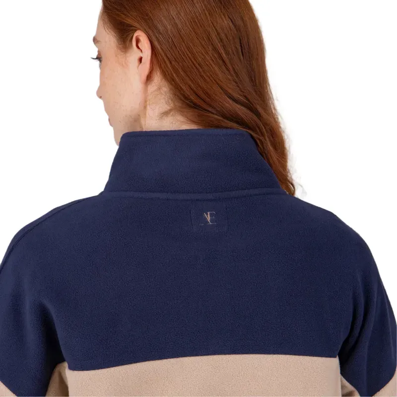 Aubrion Equestrian Womens Polo Fleece - Midnight/Taupe-7