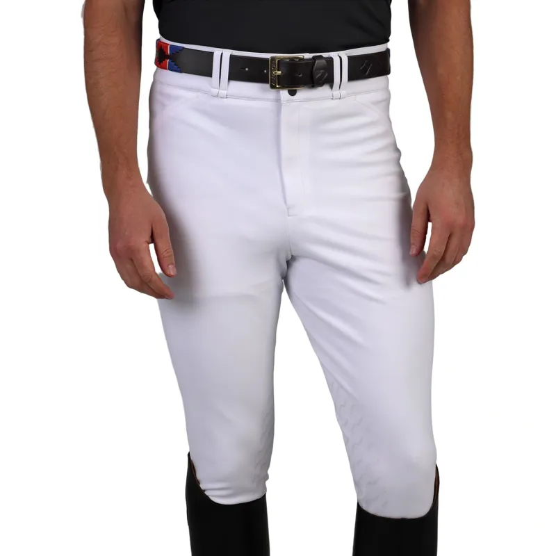 Aubrion Optima MX Knee Grip Mens Competition Breeches - White-2