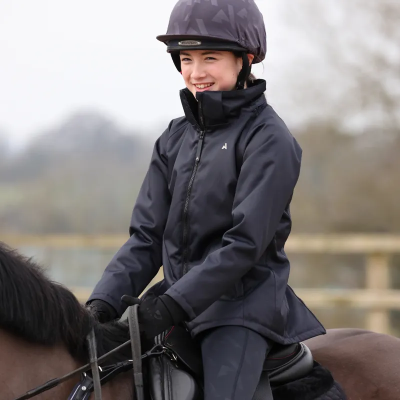 Aubrion React Young Rider Waterproof Mid Length Coat - Shadow-1