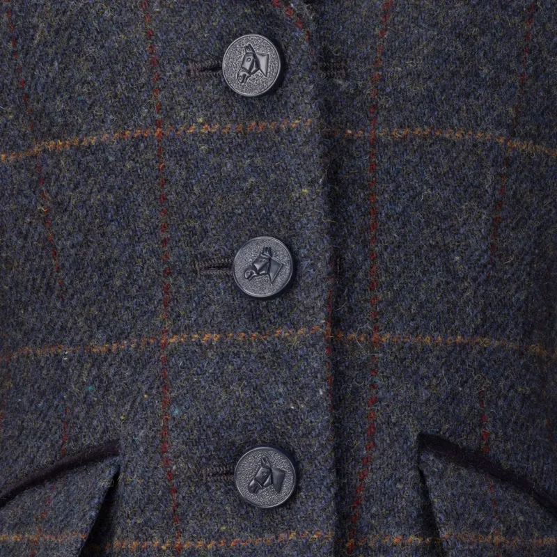 Aubrion Saratoga Junior Tweed Show Jacket - Juniper/Navy Check-8