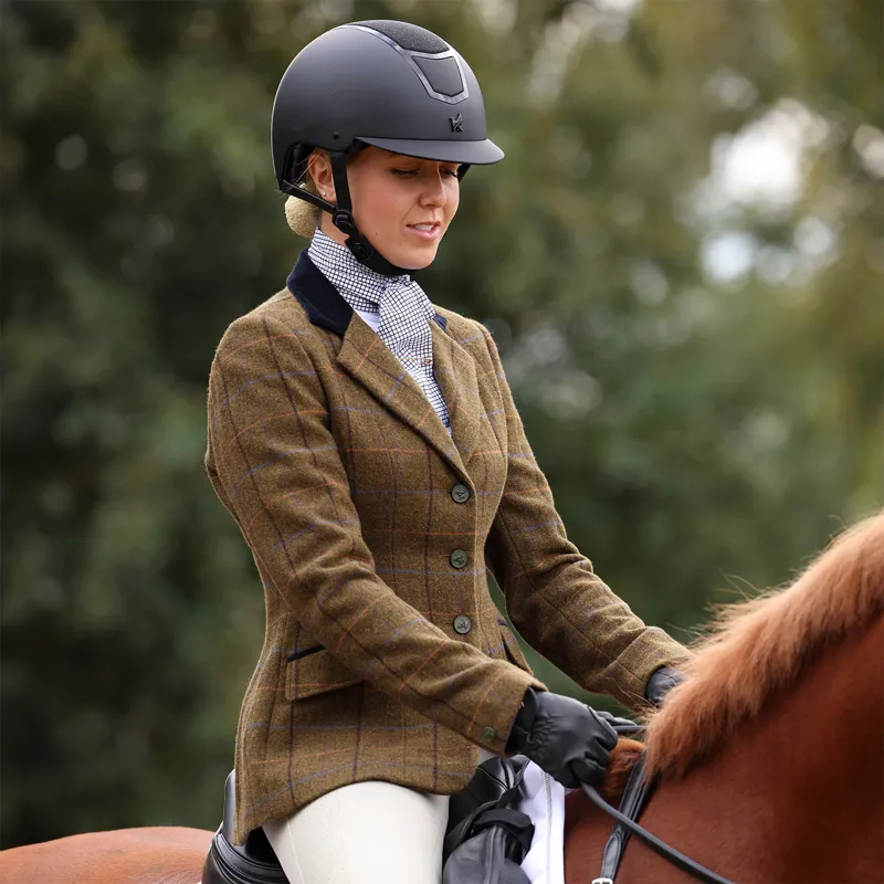 Aubrion Saratoga Womens Tweed Show Jacket - Oak Brown-4