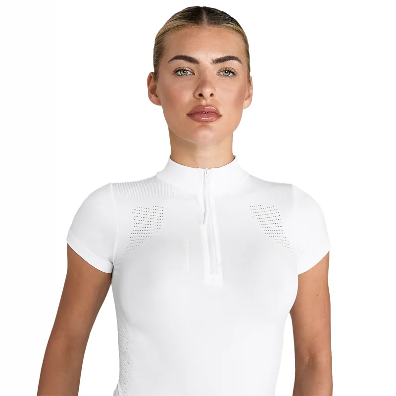 Aztec Diamond 3D Woven Womens Show Shirt - White