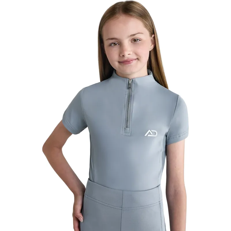Aztec Diamond Young Rider Short Sleeve Junior Base Layer - Ash Blue-4