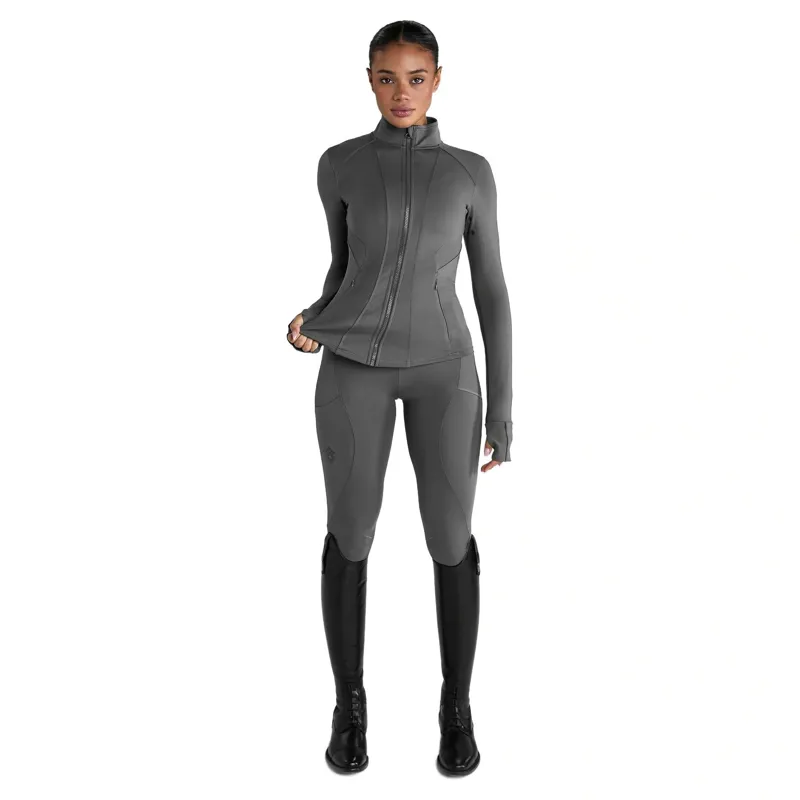 Aztec Diamond Fitted Womens Jacket - Ash Grey-2