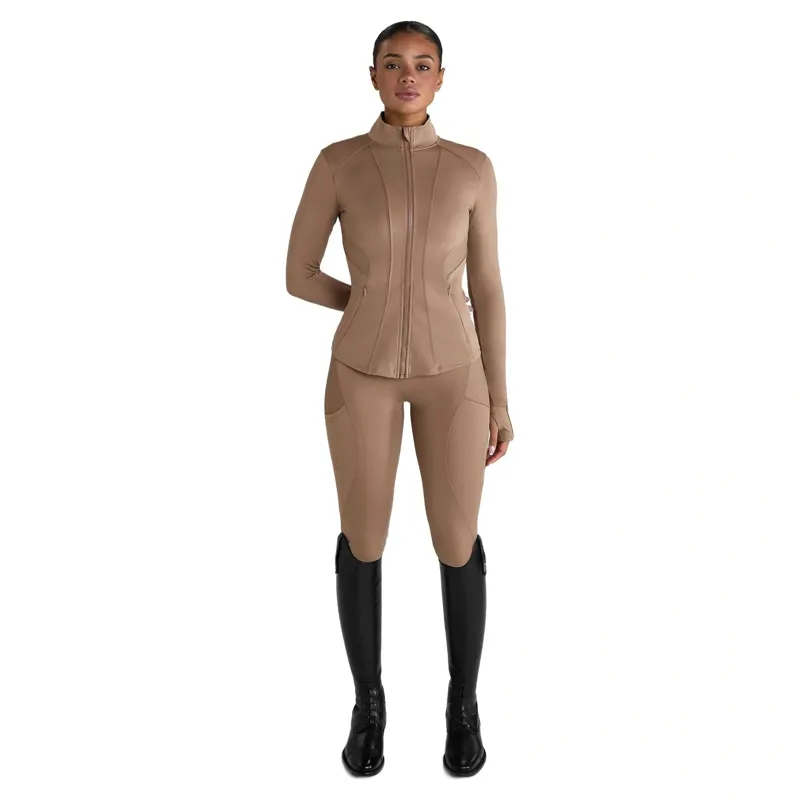 Aztec Diamond Fitted Womens Jacket - Camel-1