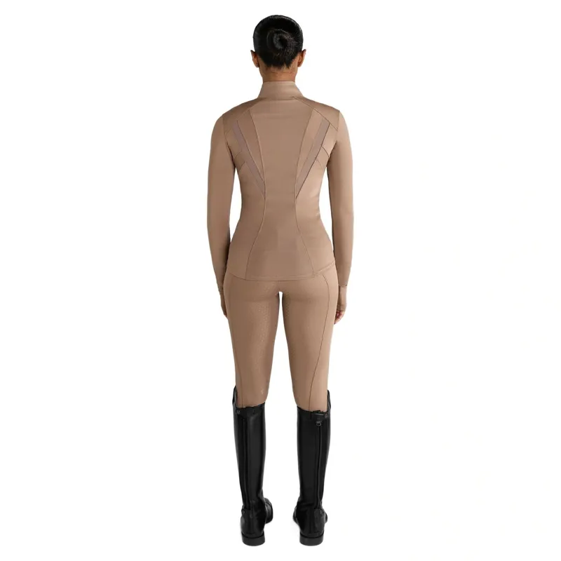 Aztec Diamond Fitted Womens Jacket - Camel-4