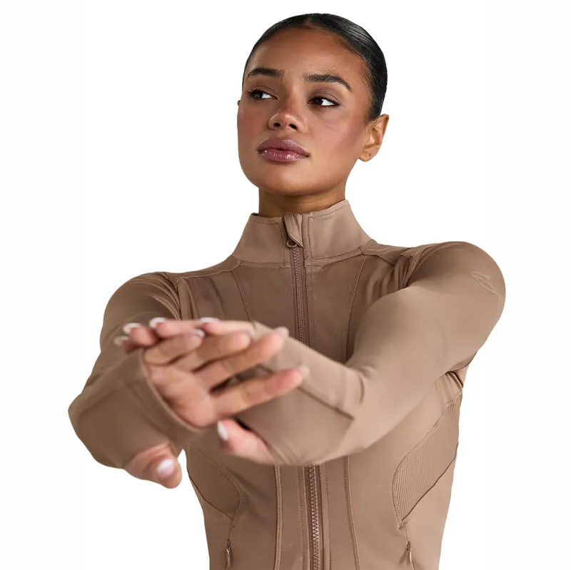 Aztec Diamond Fitted Womens Jacket - Camel-7