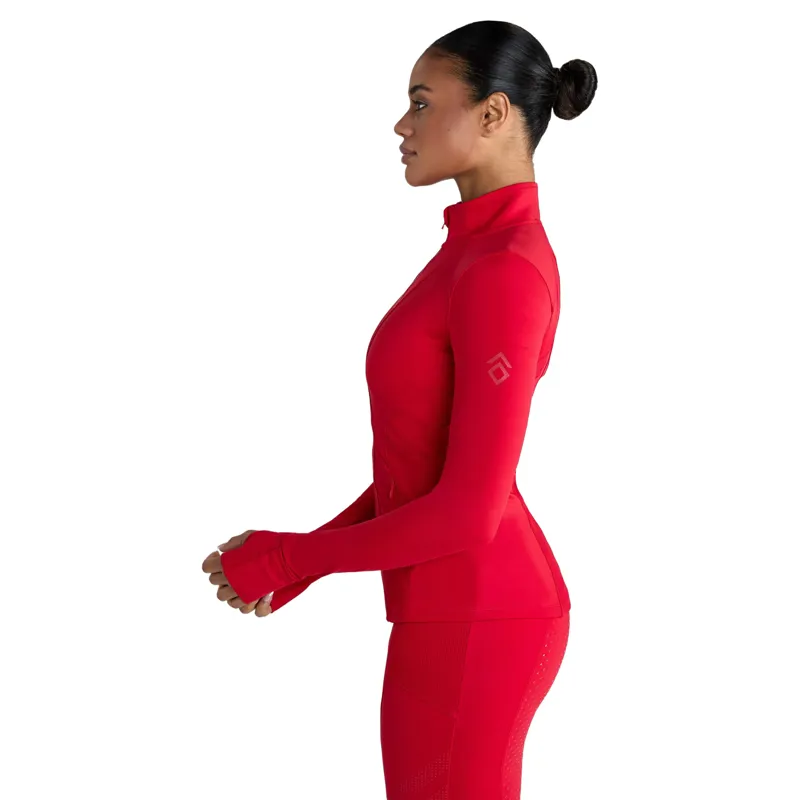 Aztec Diamond Fitted Womens Jacket  - Crimson-3
