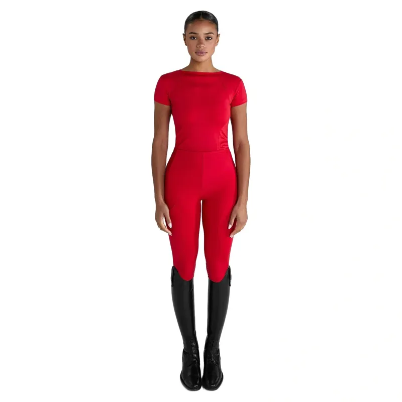 Aztec Diamond Core Womens Tech Short Sleeve Tee - Crimson-2
