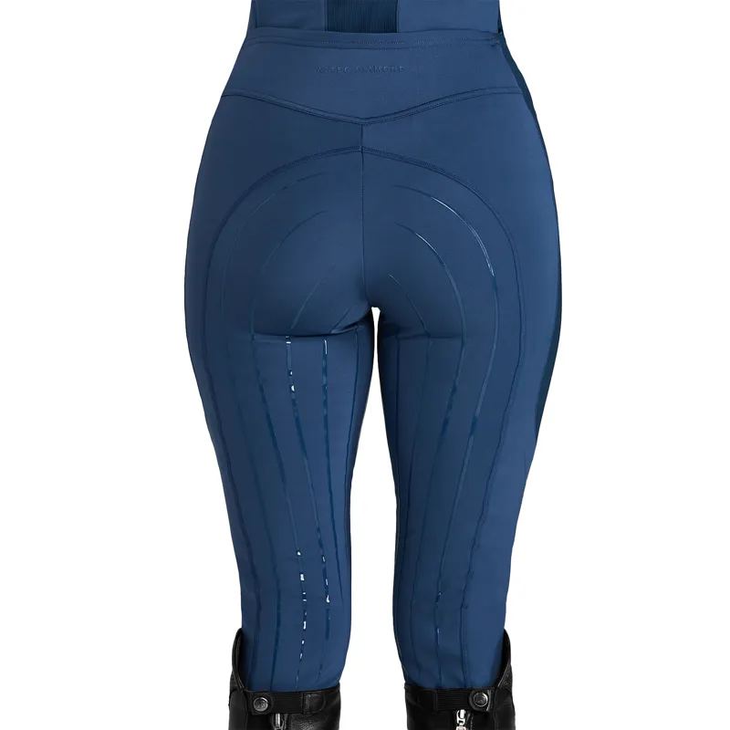 Aztec Diamond Define Full Grip Ladies Riding Leggings - Azul-2