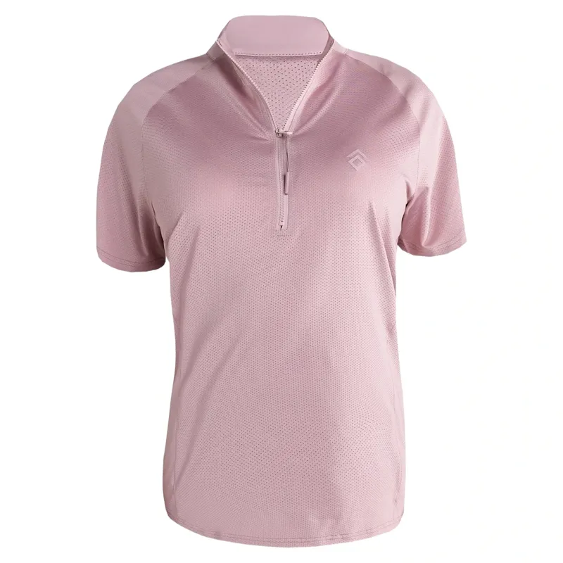 Aztec Diamond Ventilated Women's Short Sleeve Shirt - Pink-1