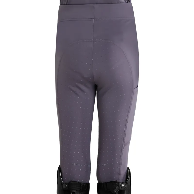 Aztec Diamond Young Rider Full Grip Junior Riding Leggings - Amethyst-2