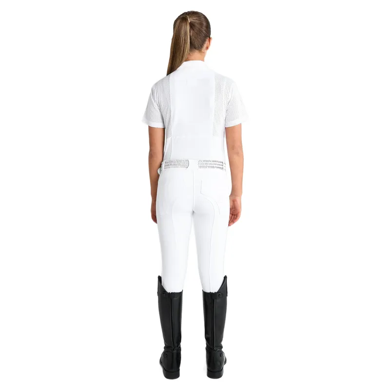 Aztec Diamond Young Rider Insert Mesh Show Shirt - White-3