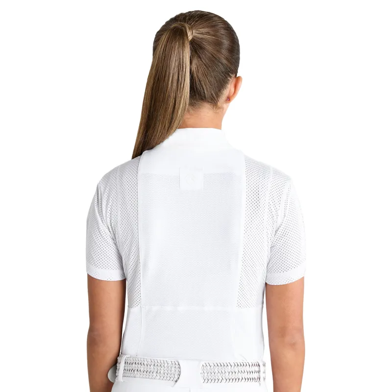 Aztec Diamond Young Rider Insert Mesh Show Shirt - White-4