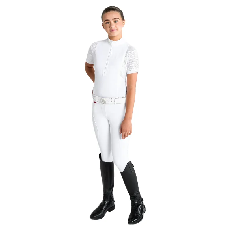 Aztec Diamond Young Rider Insert Mesh Show Shirt - White-5