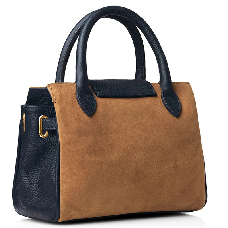 Fairfax and Favor Mini Windsor Handbag - Tan and Navy-3