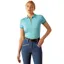 Ariat Bandera 1/4 Zip Ladies Polo Shirt - Aqua - XS