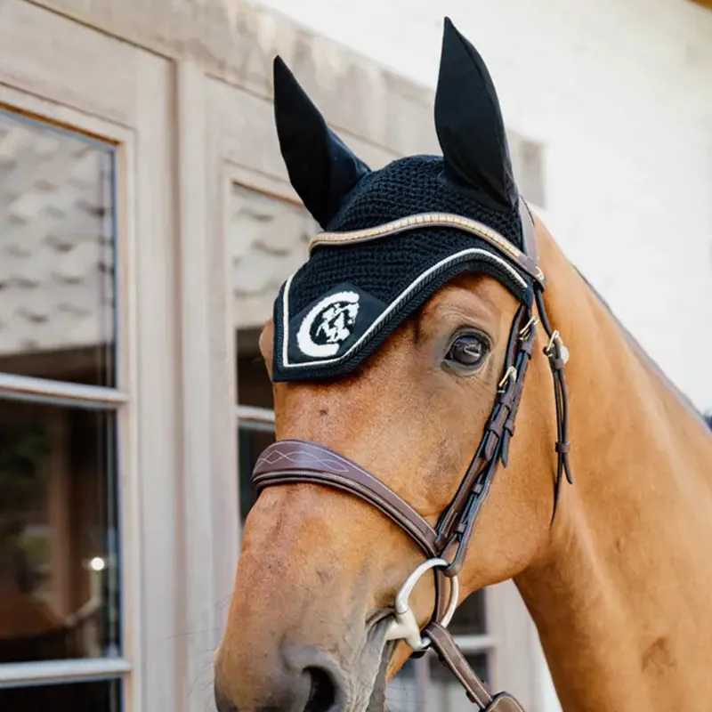 Kentucky Wellington 3D Logo Rope Fly Veil - Black-1