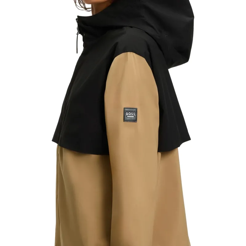 BOSS Equestrian Louise Womens Waterproof Rain Jacket - Black/Camel-3