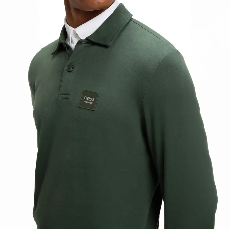 BOSS Equestrian Luis Mens Polo Sweatshirt - Pine Grove-4