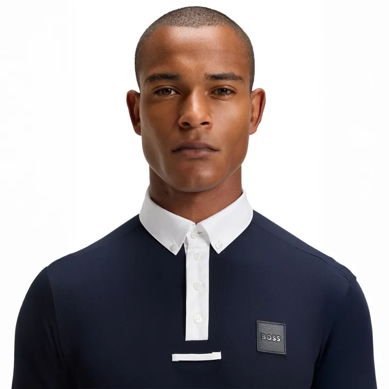 BOSS Equestrian Marty Honeycomb Mens Show Shirt - Sky Captain-2