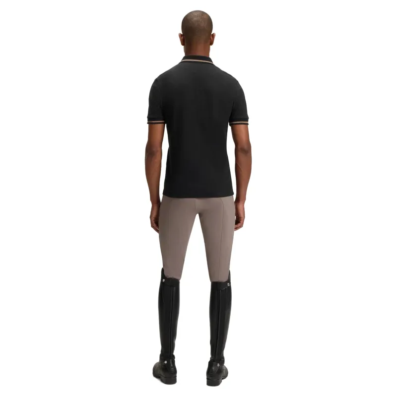 BOSS Equestrian Paul Mens Patch Polo Shirt - Black -3