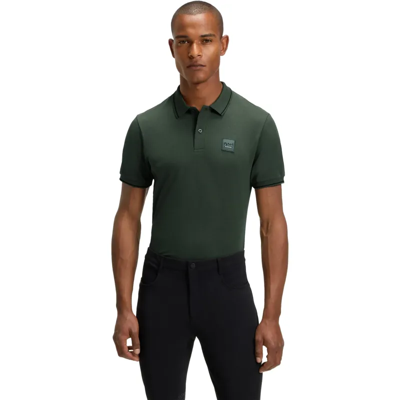 BOSS Equestrian Paul Mens Patch Polo Shirt - Pine Grove 