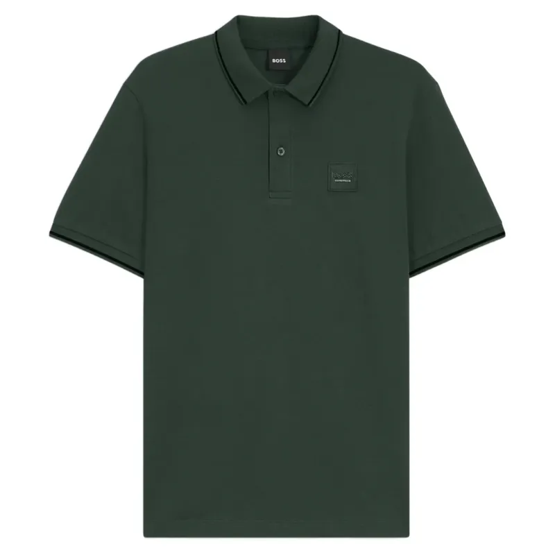 BOSS Equestrian Paul Mens Patch Polo Shirt - Pine Grove -2