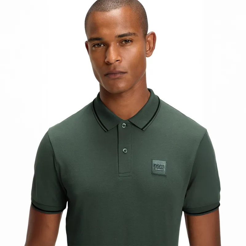 BOSS Equestrian Paul Mens Patch Polo Shirt - Pine Grove -6