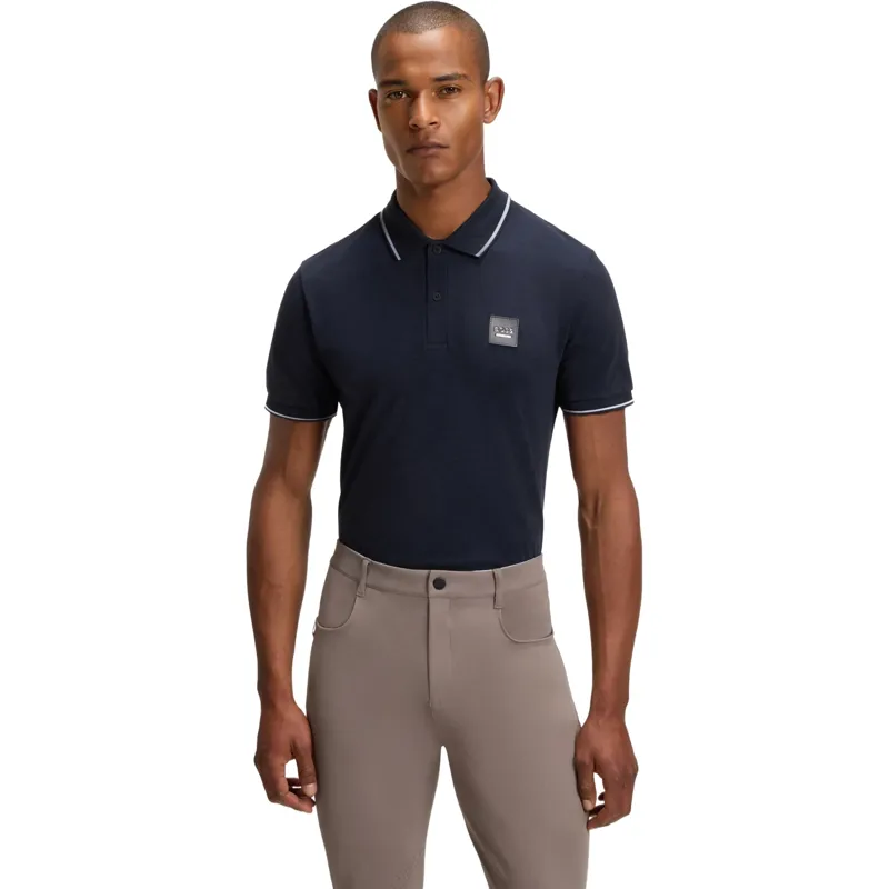 BOSS Equestrian Paul Mens Patch Polo Shirt - Sky Captain 