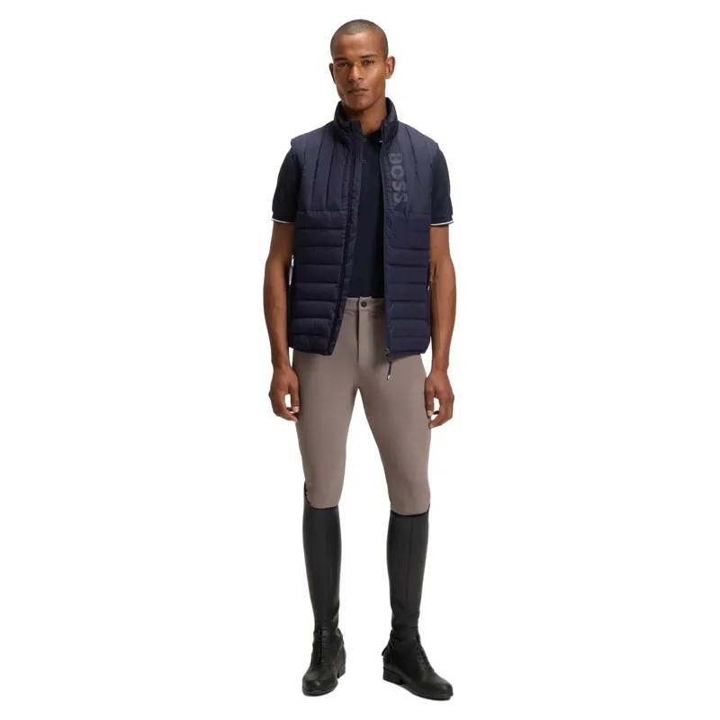 BOSS Equestrian Paul Mens Patch Polo Shirt - Sky Captain -3
